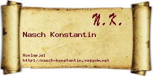 Nasch Konstantin névjegykártya